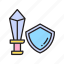 knight, shield, sword, toy store, toys 