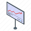 banner, business, cartoon, computer, graph, isometric, trader