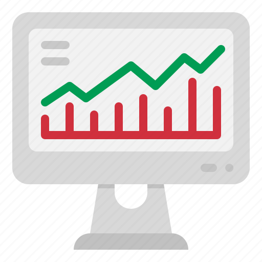 Computer, graph, statistics, stock, monitor icon - Download on Iconfinder