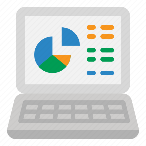 Laptop, computer, pie, chart, statistics icon - Download on Iconfinder