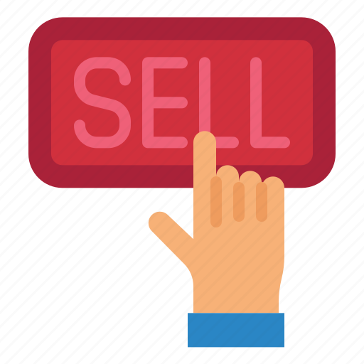 Sell, stock, finger, button, trading icon - Download on Iconfinder