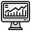computer, graph, statistics, stock, monitor 