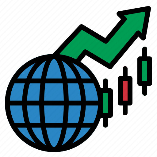 Global, candlestick, trading, world, graph icon - Download on Iconfinder