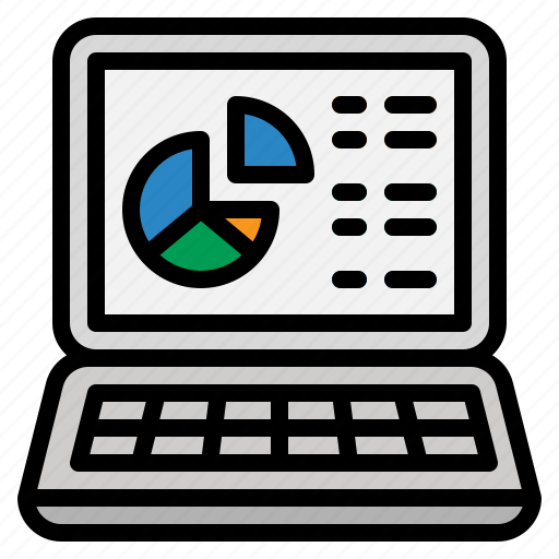 Laptop, computer, pie, chart, statistics icon - Download on Iconfinder