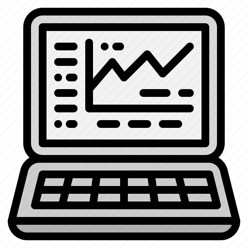 Laptop, graph, statistics, stock, money icon - Download on Iconfinder