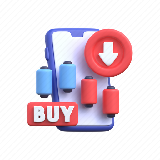 Trading, buy, business, cart, down, finance, currency 3D illustration - Download on Iconfinder