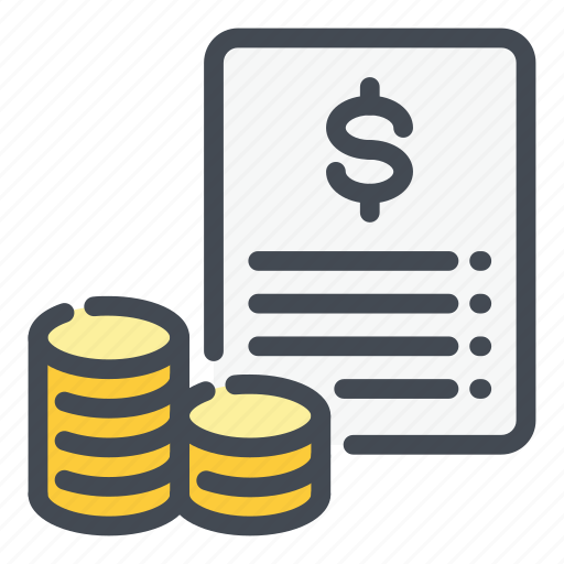 Finance, financial, report, invoice, coin, stack, money icon - Download on Iconfinder