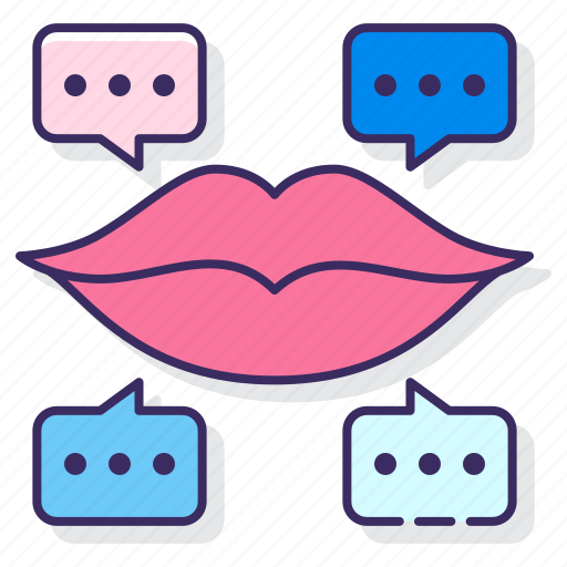 Lips, marketing, mouth, word icon