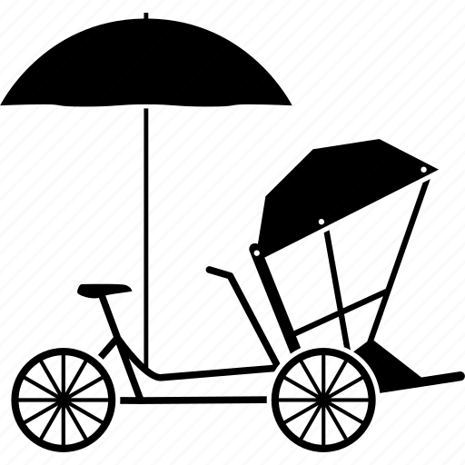 Old, traditional, transportation, umbrella, rickshaw, bicycle icon - Download on Iconfinder