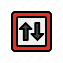 arrow, location, navigation, road, sign