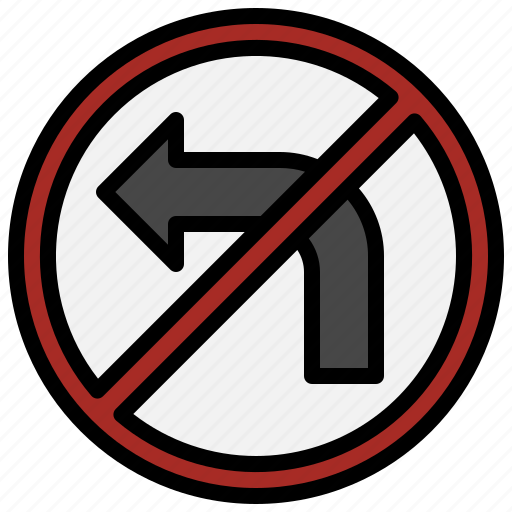 Left, no, turn, traffic, signaling, miscellaneous, sign icon - Download on Iconfinder