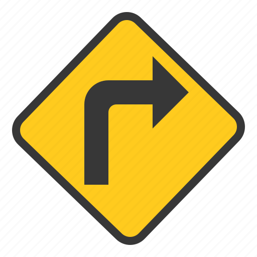 Direction, guide, road sign, traffic, traffic sign, turn right, warning icon - Download on Iconfinder