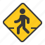 direction, guide, pedestrian crossing, road sign, traffic, traffic sign, warning 