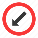direction, guide, keep left, road sign, traffic, traffic sign, warning