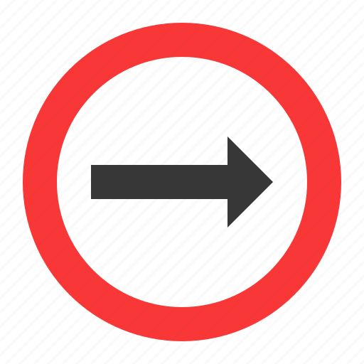 Direction, guide, right, road sign, traffic, traffic sign, warning icon - Download on Iconfinder