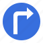 direction, guide, right turn, road sign, traffic, traffic sign, warning 