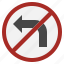 turn, miscellaneous, left, no, signaling, traffic, sign 