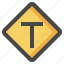 junction, miscellaneous, alert, signaling, traffic, sign, t 