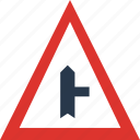 minor, right, road, side, sign, traffic, transport