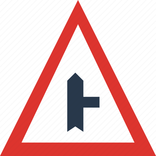 Minor, right, road, side, sign, traffic, transport icon - Download on Iconfinder