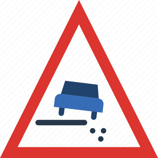 Road, sign, slippery, traffic, transport icon - Download on Iconfinder