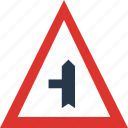 left, minor, road, side, sign, traffic, transport