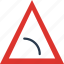 bend, left, sign, to, traffic, transport 
