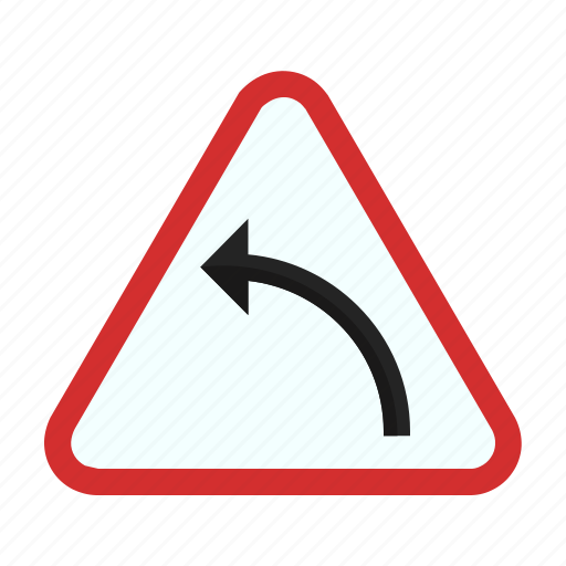 Arrow, curve, hazard, highway, left, safety, sign icon - Download on Iconfinder
