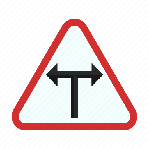 Intersection, road, sign, t, traffic, transportation, warning icon - Download on Iconfinder