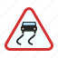 road, sign, slippery, snow, traffic, warning, wet 