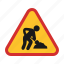 construction, excavation, road, safety, sign, under, warning 