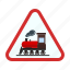 crossing, railroad, railway, road, sign, stop, train 