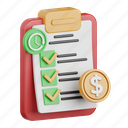 payment, report, checklist, list, document, clipboard, paper, money, chart