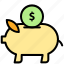bank, business, currency, finance, money, piggy, save 
