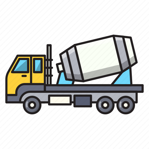 Mixer, vehicle, construction, truck, machinery icon - Download on Iconfinder