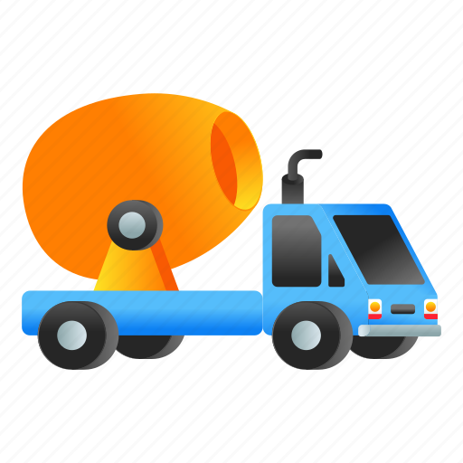 Concrete mixer, cement mixer, mixing truck, commercial truck, commercial vehicle icon - Download on Iconfinder
