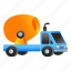 concrete mixer, cement mixer, mixing truck, commercial truck, commercial vehicle 