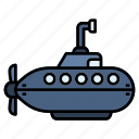 submarine, underwater, ship, sea, boat, marine, water, travel, periscope