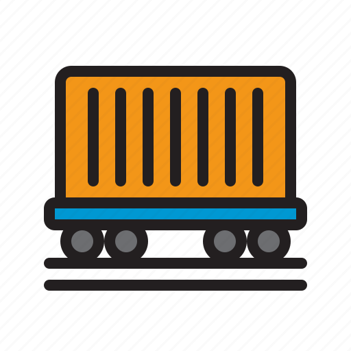 Container, cargo, rail, train, shipping, logistic icon - Download on Iconfinder