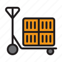 hand truck, trolley, truck, cargo, warehouse, logistic