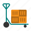 hand truck, trolley, truck, cargo, warehouse, logistic 