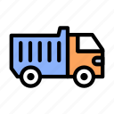 bulldozer, truck, vehicle, transport, machinery