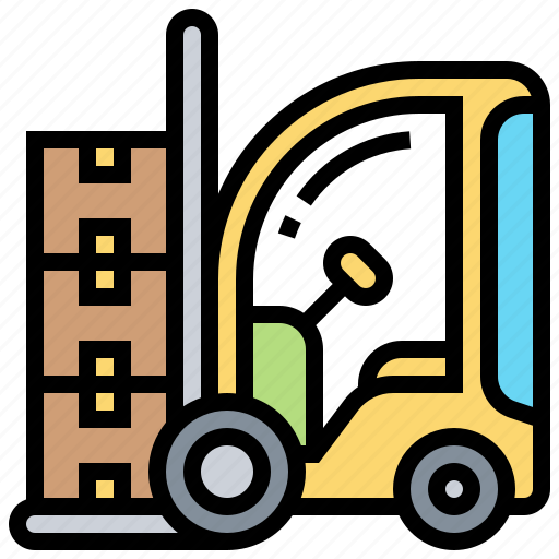 Cargo, forklift, loading, truck, warehouse icon - Download on Iconfinder