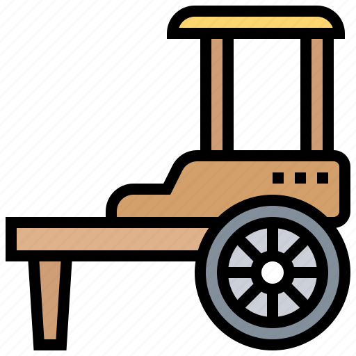 Asian, pulling, rickshaw, traditional, vintage icon - Download on Iconfinder