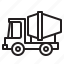 cement, mixer truck, transportation, truck 