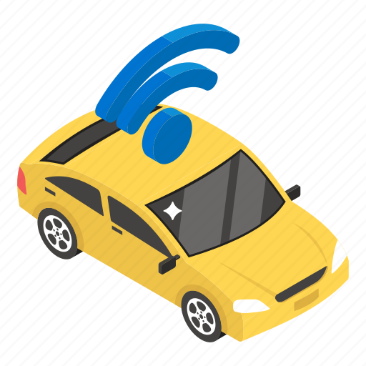 Autonomous car, driverless car, internet car, self driving car, wifi car icon - Download on Iconfinder