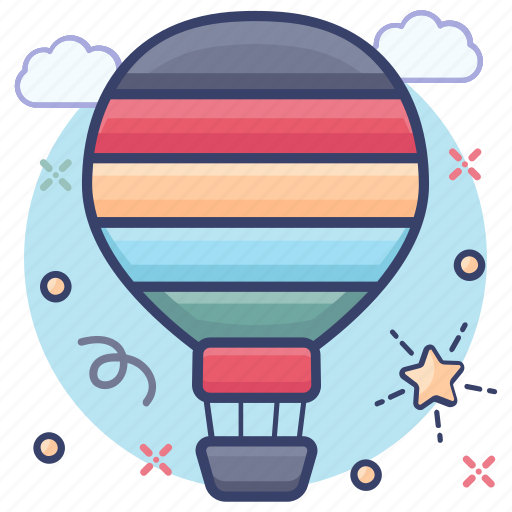 Adventure, aircraft, fire balloon, hot air balloon, parachute airship icon - Download on Iconfinder