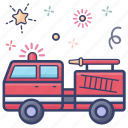 emergency transport, fire brigade, fire control transport, fire engine, fire truck 