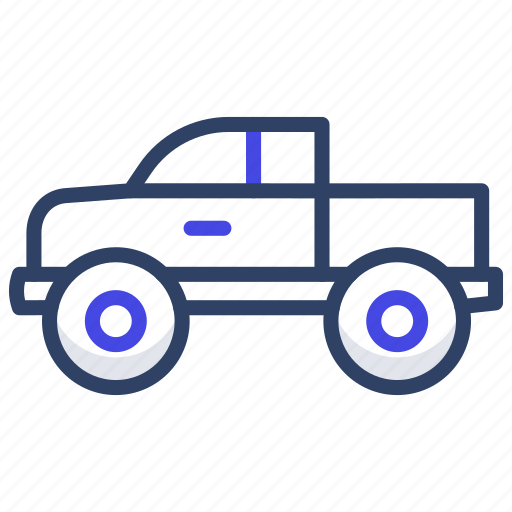 Pickup truck, cargo truck, luggage carrier, pickup van, automobile icon - Download on Iconfinder
