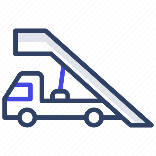 Airport truck, gangway truck, vehicle, automobile, automotive icon - Download on Iconfinder